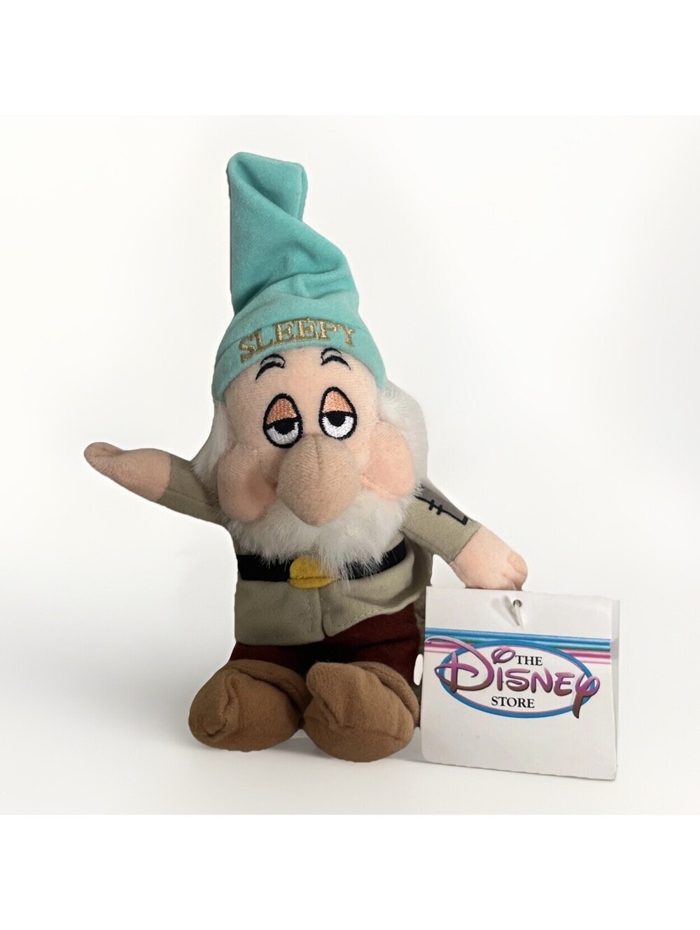 Disney Store SLEEPY Bean Bag Plush w Tags Vintage Snow Whites Seven Dwarfs 8”